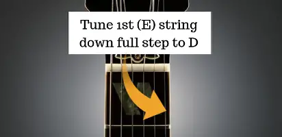Drop D Guitar Tuning Step 4