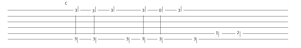 Guitar Shuffle tab 3